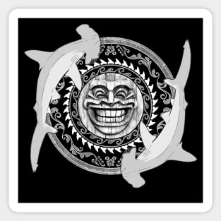 Hammerhead shark tiki totem Sticker